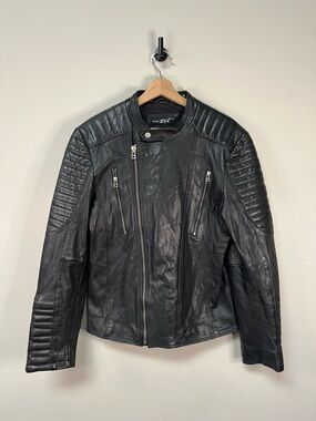 Wmns Black Rivet Leather Motorcycle Jacket